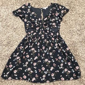 American Eagle Floral Cut-out Dress
